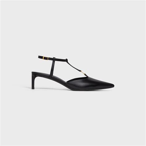 celine kitten t-bar strap pump in calfskin black|CELINE KITTEN T.